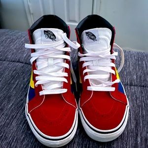 Vans high top red, size 8.5 men